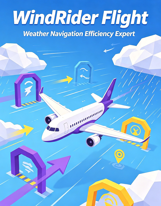 WindRider Flight: Weather Navigation Efficiency Expert