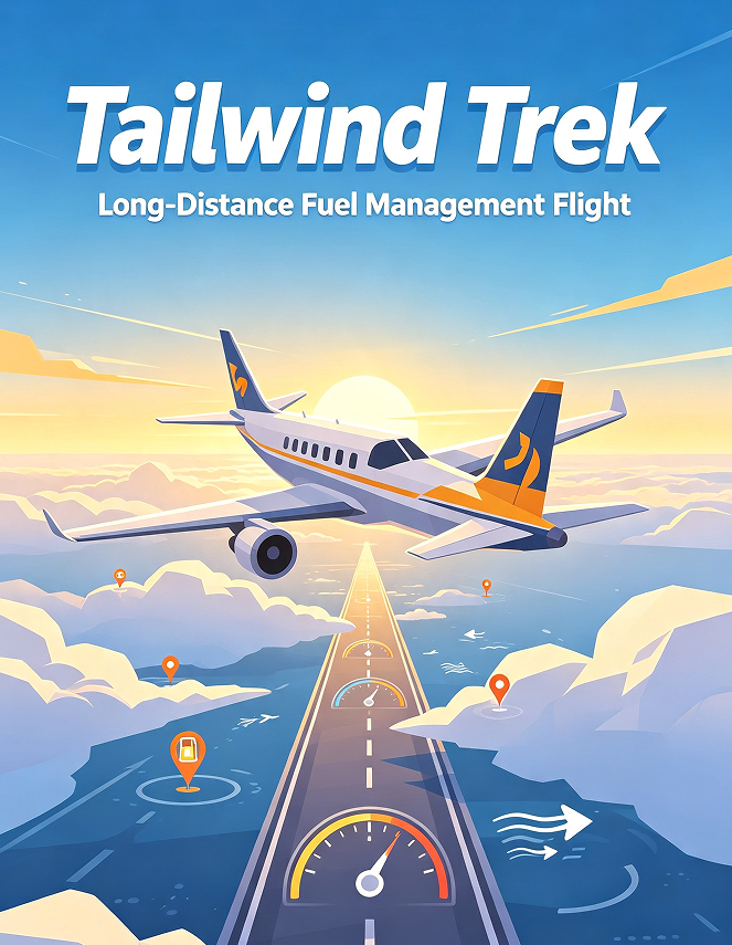 Tailwind Trek: Long-Distance Fuel Management Flight